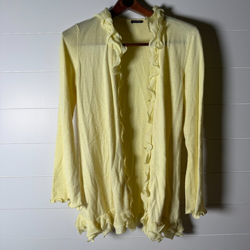 Magaschoni Cashmere & Cashmere Blend Sweater Cardigan Set Butter Yellow Size Med